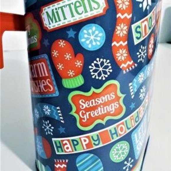 Seasons Greetings Blue Holiday Reusable Tin - Picture 2 of 8